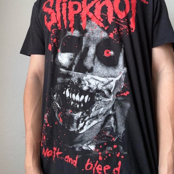 Slipknot "Wait & Bleed" Band AOP Graphics Black Tee Shirt - Picture 4 of 6